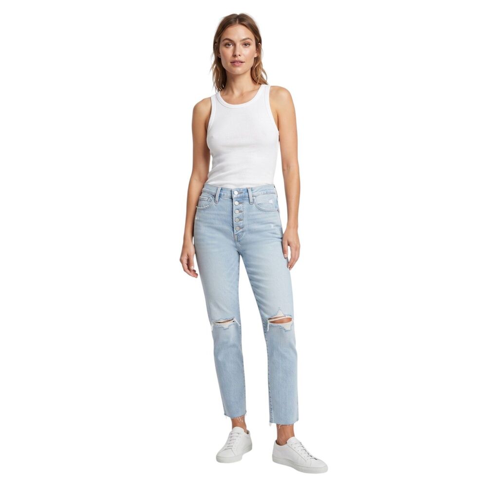 Lucky Brand Blue Stretch Cropped Jeans Mid-Rise